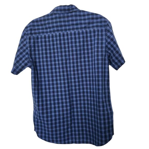 Simply Styled by Sears Mens Blue Plaid Button Front Short Sleeve Shirt Size Med - Picture 2 of 6